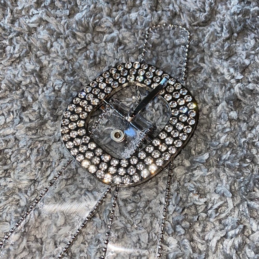 nwot clear bedazzled belt